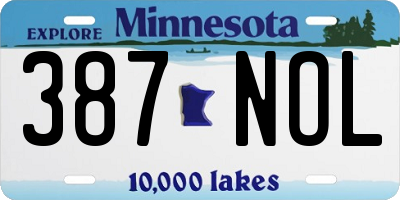 MN license plate 387NOL