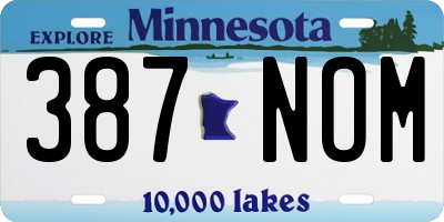 MN license plate 387NOM