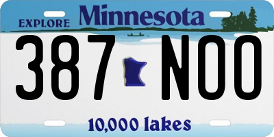 MN license plate 387NOO