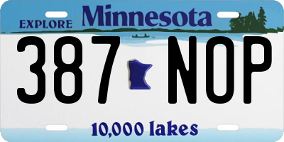 MN license plate 387NOP