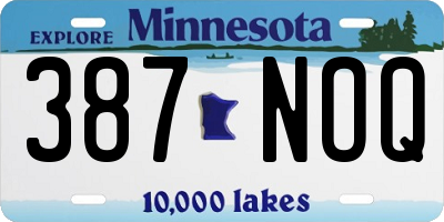 MN license plate 387NOQ
