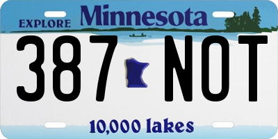 MN license plate 387NOT