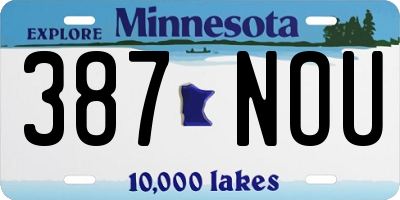 MN license plate 387NOU