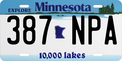 MN license plate 387NPA