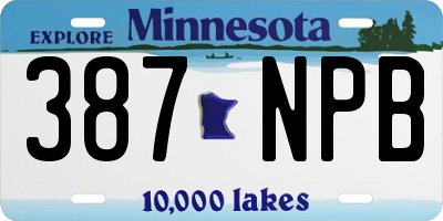 MN license plate 387NPB