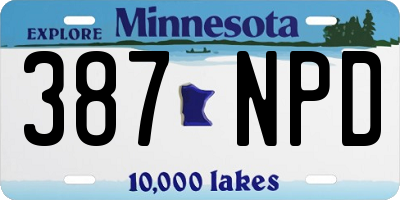 MN license plate 387NPD
