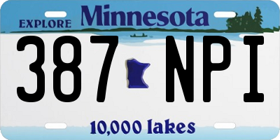 MN license plate 387NPI