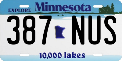 MN license plate 387NUS