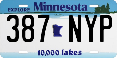 MN license plate 387NYP