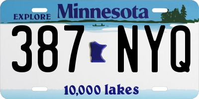 MN license plate 387NYQ