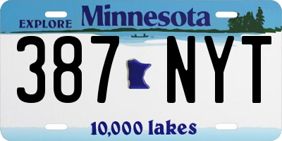 MN license plate 387NYT