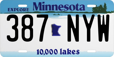 MN license plate 387NYW