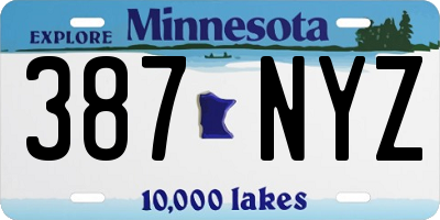 MN license plate 387NYZ