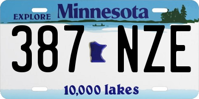 MN license plate 387NZE