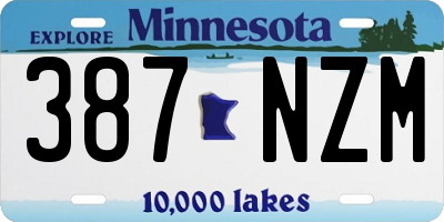 MN license plate 387NZM