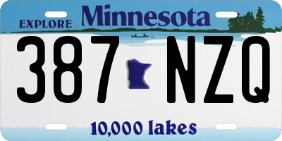 MN license plate 387NZQ
