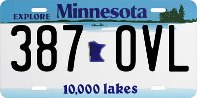 MN license plate 387OVL