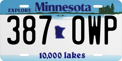 MN license plate 387OWP