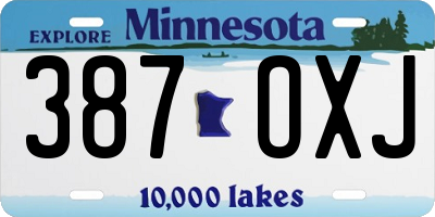 MN license plate 387OXJ