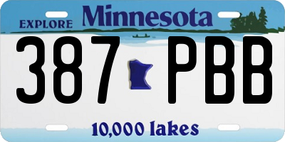 MN license plate 387PBB