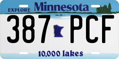MN license plate 387PCF