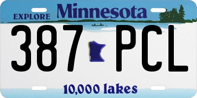 MN license plate 387PCL