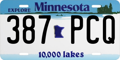 MN license plate 387PCQ