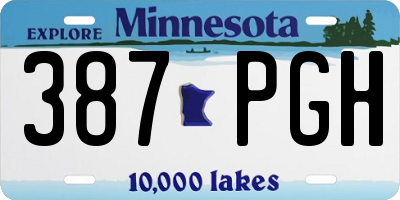 MN license plate 387PGH