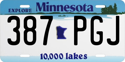 MN license plate 387PGJ