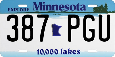 MN license plate 387PGU