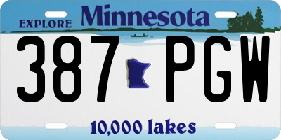 MN license plate 387PGW