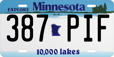 MN license plate 387PIF
