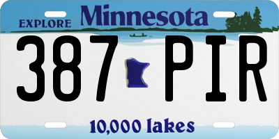 MN license plate 387PIR