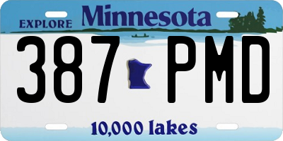 MN license plate 387PMD