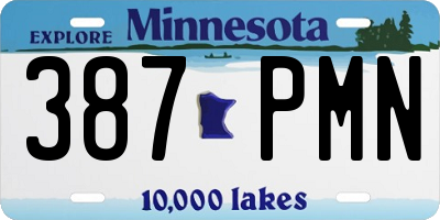 MN license plate 387PMN