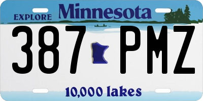 MN license plate 387PMZ