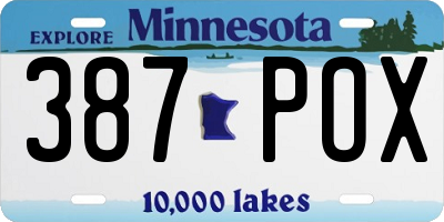 MN license plate 387POX