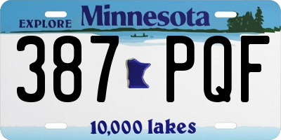 MN license plate 387PQF