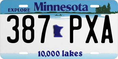 MN license plate 387PXA