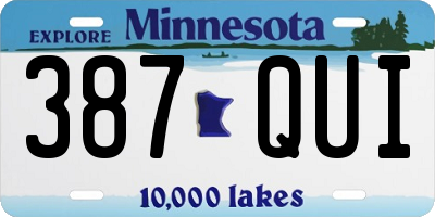 MN license plate 387QUI