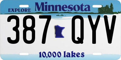 MN license plate 387QYV