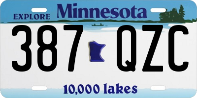 MN license plate 387QZC
