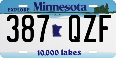 MN license plate 387QZF