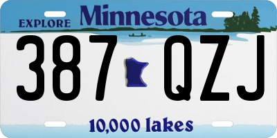 MN license plate 387QZJ
