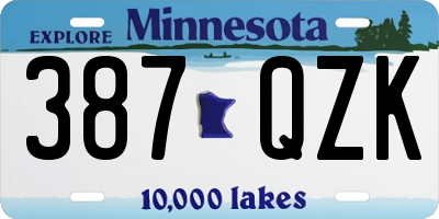 MN license plate 387QZK