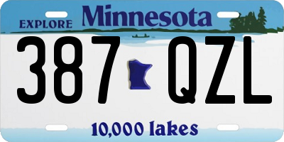 MN license plate 387QZL