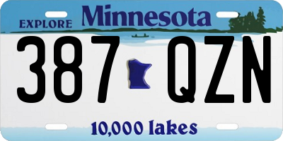 MN license plate 387QZN