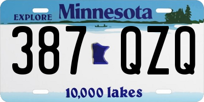 MN license plate 387QZQ