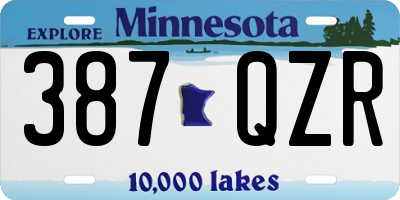 MN license plate 387QZR