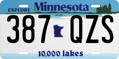 MN license plate 387QZS